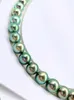 natural pearls jewelry Genuine HIGH QUALITY 9-10MM Malachite Green PEARL NECKLACE 18inches not fake