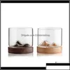 Drinkware Kitchen, Dining & Garden Glasses Home Kitchen Mountain Wooden Bottom Irish Transparent Glass Tea Cup For Whiskey Wine Vodka Bar Cl