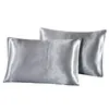 1Pc Queen Satin Silk Pillowcase Pillow Case Cover Home Bedding Smoothy Pillow Rectangle Bedding Pillow