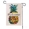 Drapeau de jardin été bienvenue Double face cour fête en plein air ananas et fleurs décoration drapeaux 32*47 CM T500536