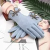 New Ladies Winter Warm Cashmere Wool Gloves, Five-Finger Split-Finger Touch Screen Gloves