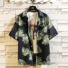 Marca de impressão 2021 verão camisa praia masculina moda manga curta floral solto camisas casuais plus tamanho asiático M-4XL 5xl havaiano211o