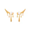 S2647 Europe Fashion Irregular Water Drop Stud Earrings Lava Pearl Earrings