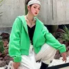 Damskie bluzy bluzy hip hop zip up kobiety ponadgabarytowa kurtka płaszcze Harajuku słodka dziewczyna Streetwear Kawaii Ubrania dla nastolatków Koreański Fas