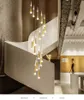 LED anneau lustre lampe salon chambre cuisine escalier éclairage intérieur décor à la maison long escalier