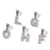 Stainls Steel Hiphop Leuke Sieraden Micro Pave CZ Initial Diamond Girls Choker Letter Charms Hanger Ketting