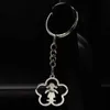 2021 mignon fleur fille couleur argent porte-clés en acier inoxydable pour les femmes mode porte-clés bijoux llaveros para parejas K612125 G1019