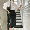 Blanc coréen élégant femmes dessus de chemise à manches longues col rabattu boutons Blouses bureau dames mode Blusas Mujer 210513