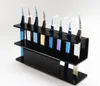 white black Eyebrow Tools & Stencils Acrylic 8 Hole Grafting Eyelashes Tweezers Storage Rack Nail Tool Display Stand S-type Design Saves Space And Volum