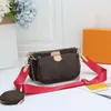 مصمم الأكياس متعددة الأكياس الفاخرة Crossbody Accessoires Fashion Women Losttle 3 قطع مجموعة اليد 3pcs حقيبة منقوشة