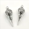 Lot 100st Bird Skull Tibetan Silver Charms Pärlor Pendants för smycken Making Earring Halsband Armband Key Chain Accessories 35*13mm DH0379