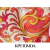 KPYTOMOA Moda Donna Totem Stampa Spacchetti Laterali Pantaloncini Vintage Alta Elastico In Vita Con Coulisse Pantaloni Corti Femminili Mujer 210722