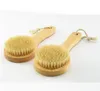 Brosse pour le corps peau sèche avec manche en bois court poils de sanglier douche épurateur masseur exfoliant SN4189