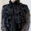 TwotwinStyle Perspective Tops 여성 Bownot Flare Long Sleeve Ruffle 셔츠 블라우스 여성 한국 패션 의류 봄 210326
