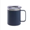 DHL 12oz rånar med handtag Rostfritt stål Isoleringskontor Tumbler Is Tyrant Kaffe Öl Kaffe Muggar och Lock Travel Friendly Juice Cups FY5093