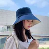 Seau Chapeaux Femmes Voyage Feminino Solide Sun-proof Ulzzang All-match Esthétique Étudiant High Street Casual Double-side Wear Design G220311