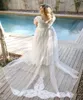 Robe de mariée bohème magnifique grande taille 2022 avec longue traîne dentelle appliques mancherons robes de mariée pays une ligne tulle femmes plage fiançailles robe de mariée