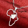 Contorno Africa Nigeria Mappa Collane con ciondolo Gioielli color oro Regalo africano