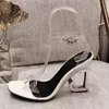 Sexy High Heels Sandalen Frauen Luxurys Designer Schuhe Echtes Leder Pumps Lady Slipper Metall Absatz Hochzeit Sandale Kunst Absatz 35-40 4544