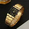 Relogio Masculino WWOOR Gold Black Watch Men Quartz Водонепроницаемые наручные часы для мужчин Мода Квадрат Повседневная Часы Мужская капля 210804