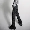 Jeans strappati Primavera da donna a vita alta Nero Tubo dritto Pantaloni larghi streetwear denim Donna Trendy 5A1357 210427