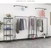 Commercial Furniture Light luxury gold women's clothing store display rack floor type solid hanger multi-layer bag racks