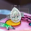 Wedding Rings Fashion Engagement Band Women With Pear Shaped Zircon Stones Promise Bridal Ring Mothers Day Gift For Her