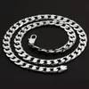 Catena pesante spessa 12 mm Collana in oro bianco 18 carati con catena a cordolo classico da uomo Collana da uomo classica lunga 60 cm