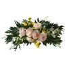 Dekorativa Blommor Kransar Jul Konstgjorda Silk Solrosor Swag Arch Decor Peony Backdrop Handgjorda Garland Hem Hängande Krans