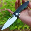 I lager!! Flipper Folding Kniv D2 Satinblad Tvåfärgat G10 + Rostfritt stålhandtag Kullager Fast Open EDC Pocket Knives