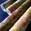 Tapeten Hochwertige Luxus-Wandpapier mit geprägter Textur, 3D-Damast-Tapetenrolle für waschbares PVC, modernes Blumenbraun