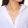 Kobiety eleganckie 3 w 1 warstwowe Choker naszyjniki kolory opcja ze stali nierdzewnej BFF upominki na imprezę urodzinową dla niej biżuteria Chokers