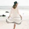 Women's Swimwear White Beach Sarong Woman Clothes Bohemian Loose Plus Size Bathing Suit Cardigan Pareo Women Swimsuits Cover Up Outing Wear