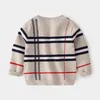 28T Toddler Kid Baby Boys Girls Cardigan Sweater Striped Kids Knit Clothes Long Sleeve Plaid Fashion Knitwear Cute Streetwear Y099851999