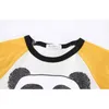 Bebê verão menino pouco urso impressão roupas crianças conjuntos de roupas terno t-shirt + grade shorts crianças 210429