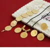 Set di gioielli con monete in oro massiccio GF 14k giallo vero set di monete ritratto etiope Collana con orecchini pendenti Anello Bracciale Taglia nero rop6320020