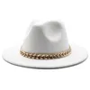 Herren-Fedora-Hut für Gentleman, Woll-Kirchenkappe, Band, breite, flache Krempe, Jazz-Hüte, stilvolle Trilby-Panama-Kappen