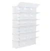 Storage Holders & Racks 12-Tier Portable 72 Pair Shoe Rack Organizer 36 Grids Tower Shelf Storage Cabinet Stand Expandable for Heels Boots Slippers White