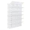 Lagringshållare Racks 12-Tier Portable 72 Pair Sko Rack Organizer 36 Grids Tower Shelf Storage Cabinet Stativ Expanderbar för klackar Stövlar Tofflor Vit