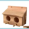 Fournitures pour animaux de compagnie Cage de nidification en bois de jardin maison d'oiseau cabane boîte d'élevage nid d'alimentation nichoir maison extérieure en bois massif abri pour oiseaux 8715022