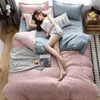 Sängkläder sätter 3 st/4st hemtextiler säng växt kashmir borstat tecknad linnet täcke täcker djurmönster
