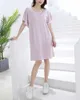 Abito manica svasata modale estate femminile plus size abito pigiama sciolto manica corta 210526