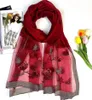 Écharpe en soie réelle de nouvelle mode 2020 pour les femmes à la broderie imprimée pour femmes foulard de châle d'hiver de printemps taille 180x70cm 7 colo7049307