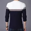 Men Pullover Sweater Fashion V-Neck Casual Knitted Sweaters Spring and Autumn Fit Slim Pullovers Men Patchwork Brand Clothing Y0907