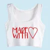 Crop Top Female cartoon heart offspring boiled baked baby Humor Vintage Custom Tank Top Women X0507