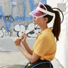 ユニセックスサマーサンハット透明な空のトッププラスチックPVCサンシェードハット。 VISOR .CAPS .BICYCLE .SUN WIDE BRIM HATS DELM22