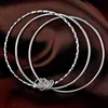 Bangle de moda Classic Round 999 Sterling Silver Jewelry Three Circle Girl Full Bracelet for Women Wholesale