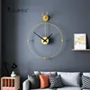 Iron Wall Clock Home Decoration Office stora väggklockor Modern designmonterad Mute Watch Europeiska dekorativa hängande klockor 210325