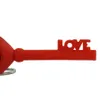 Tabakspijp Olie Rig Silicone Slang Joint Heart-vormige Key Pipes Wax Brander Lengte 4.1 "met glazen kom