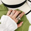 Anillos de racimo Peri'sBox oro plata Triple bola anillo grande para mujer Instajewelry declaración joyería